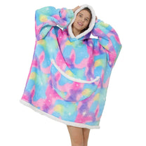 Oversized Fleece Blanket With Hood And Pockets