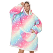 Oversized Fleece Blanket With Hood And Pockets