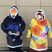 Oversized Fleece Blanket With Hood And Pockets