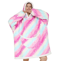 Oversized Fleece Blanket With Hood And Pockets