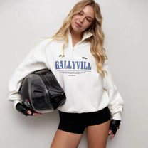 Oversized Graphic Half-Zip Sweatshirt Herwick