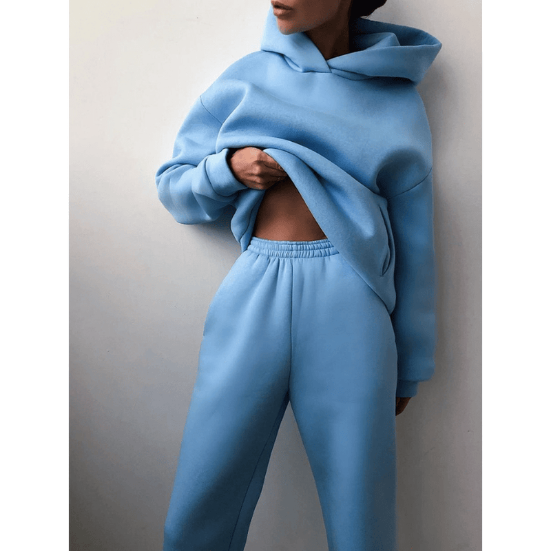 Oversized High-Waist Jogging Suit With Hoodie