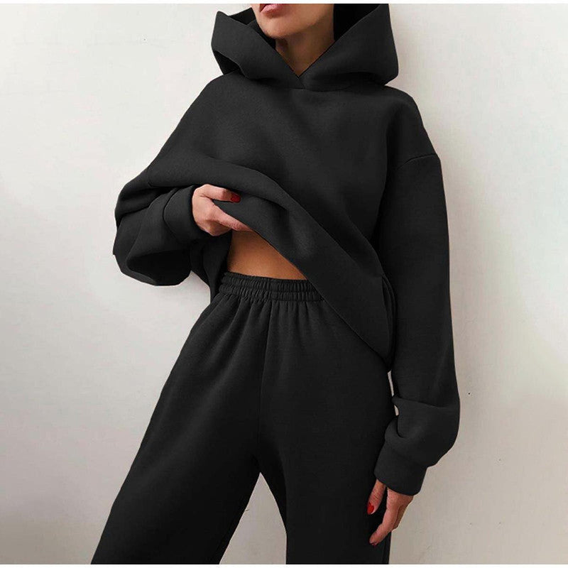 Oversized High-Waist Jogging Suit With Hoodie