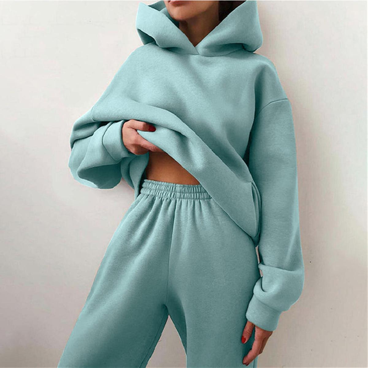 Oversized High-Waist Jogging Suit With Hoodie