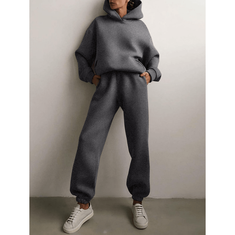 Oversized High-Waist Jogging Suit With Hoodie