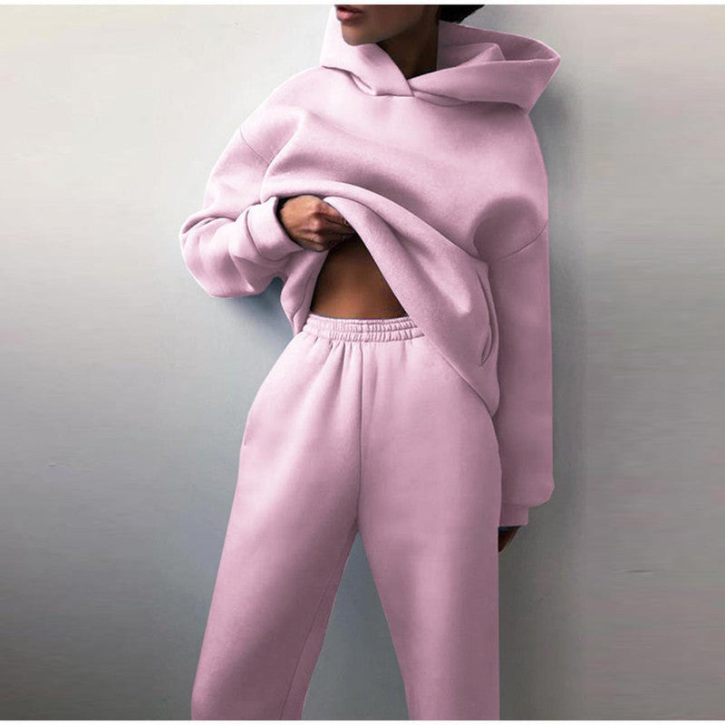 Oversized High-Waist Jogging Suit With Hoodie