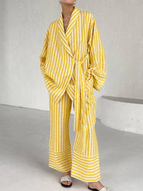 Oversized Knotted Striped Outfit