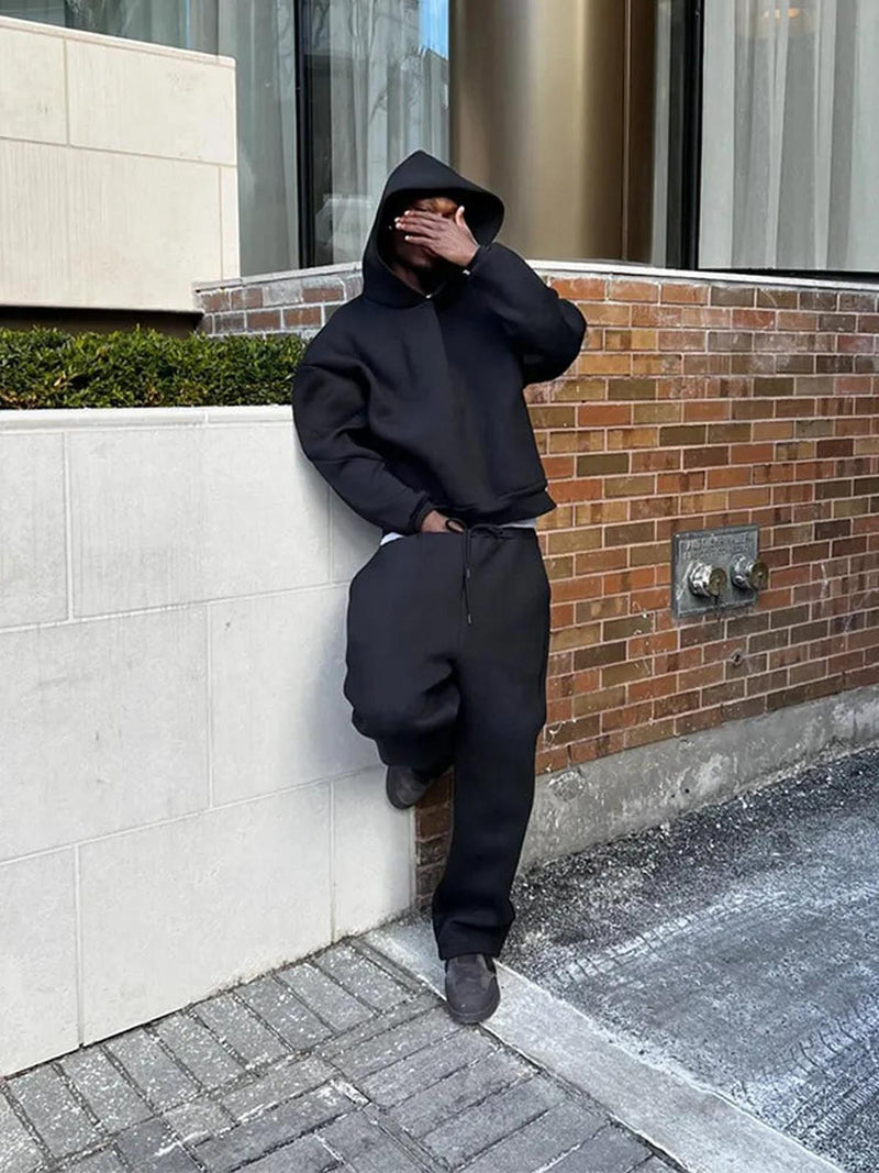 Oversized Men&#39;s Tracksuit With Hoodie And Joggers