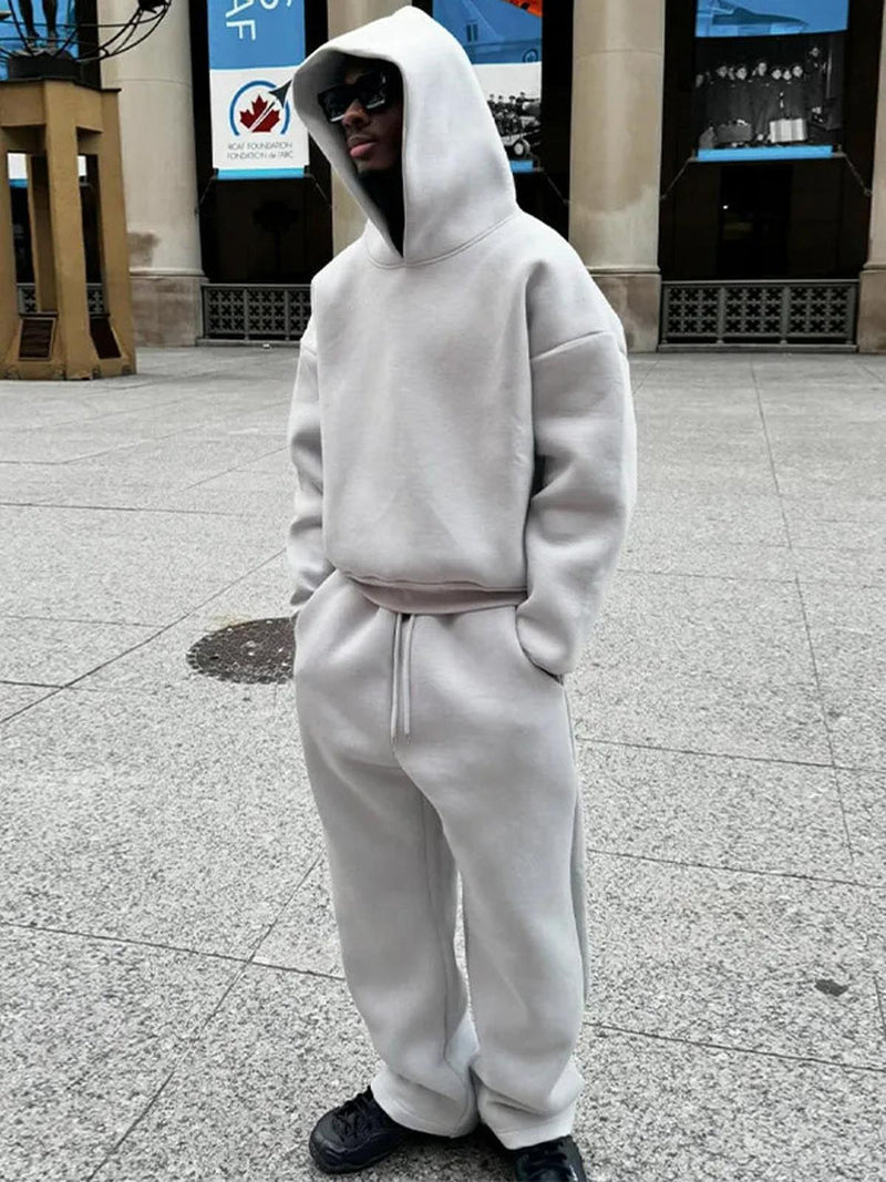 Oversized Men&#39;s Tracksuit With Hoodie And Joggers