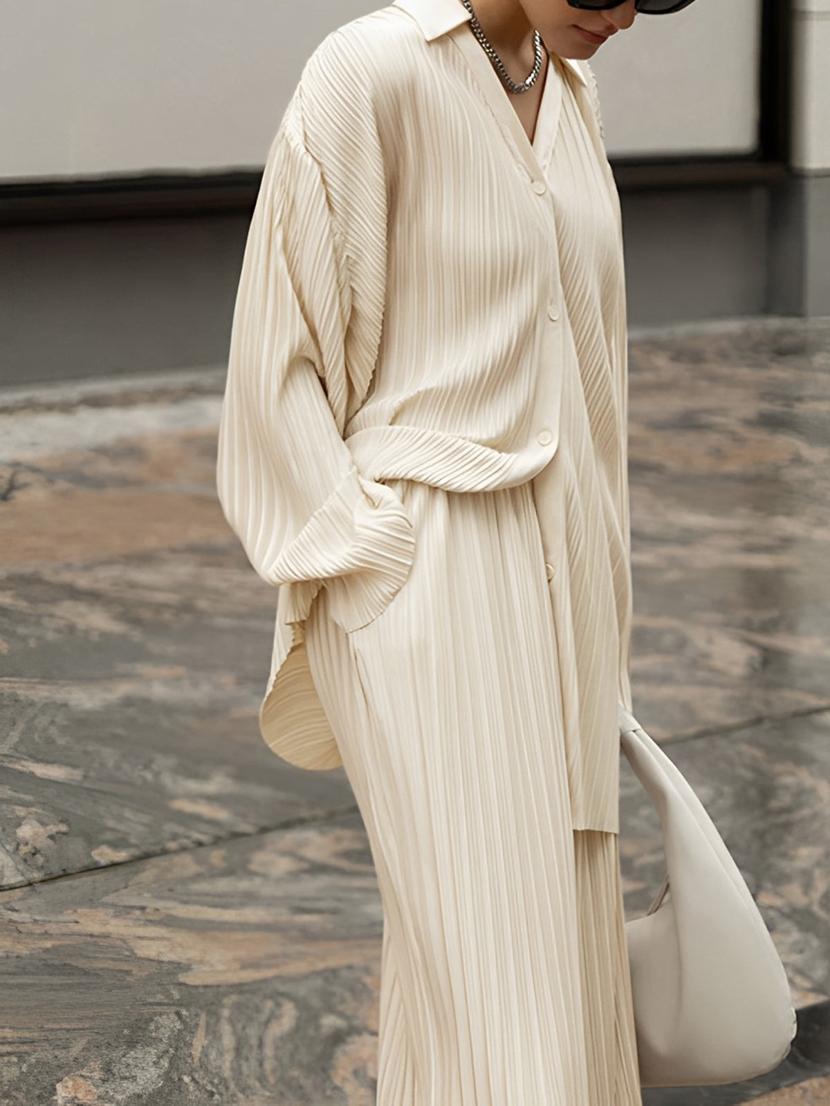 Oversized Pleated Co-ord Pants Set