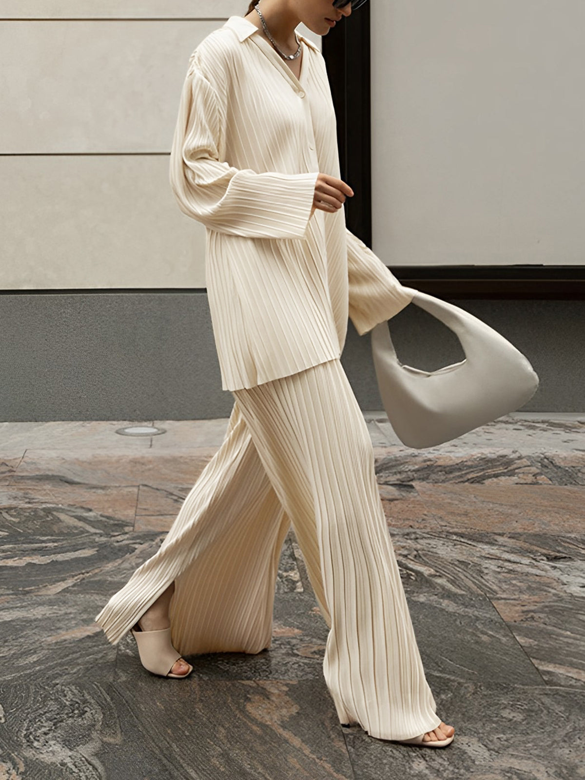 Oversized Pleated Co-ord Pants Set