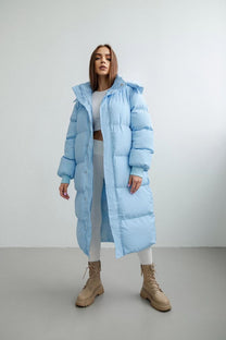 Oversized Quilted Puffer Trench Coat For Women