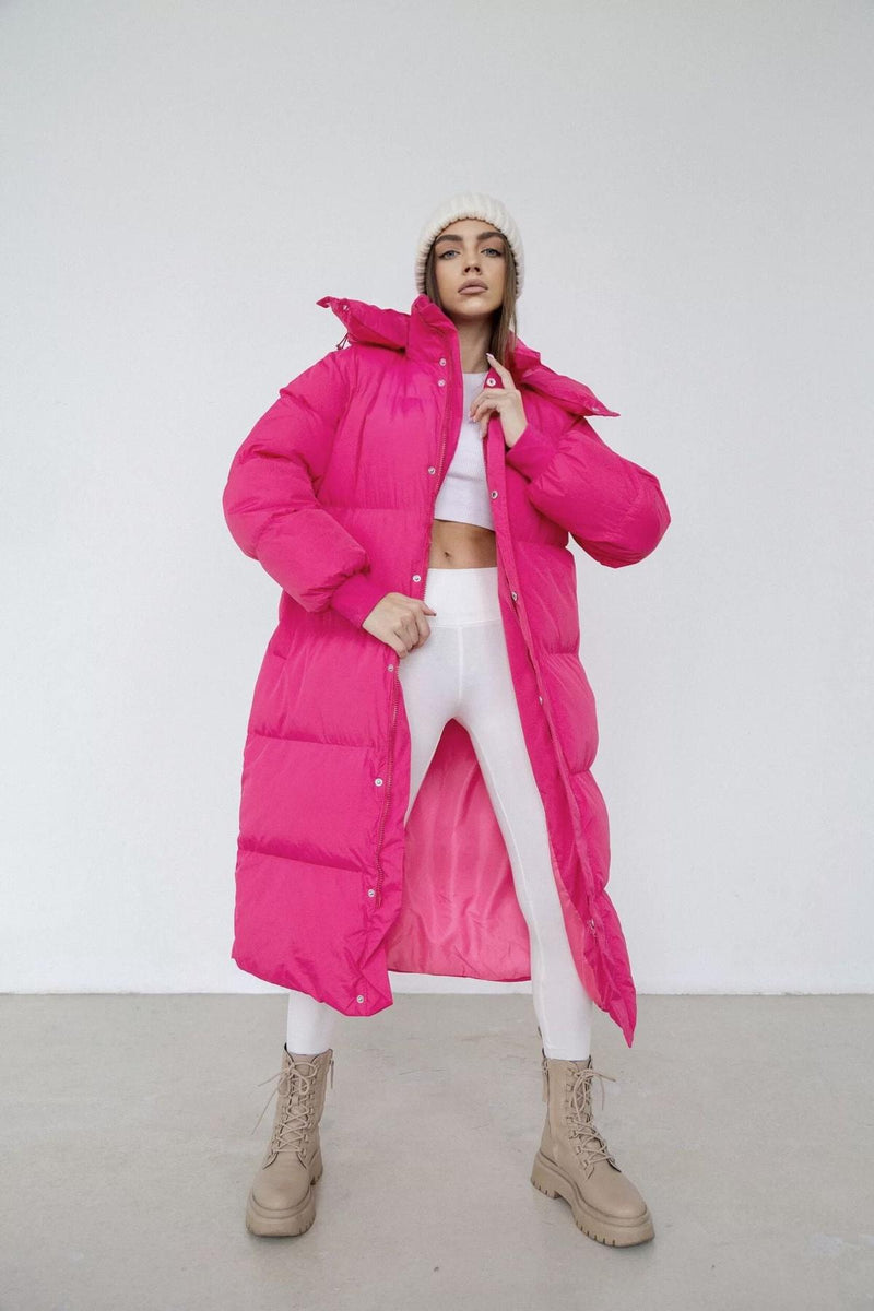 Oversized Quilted Puffer Trench Coat For Women