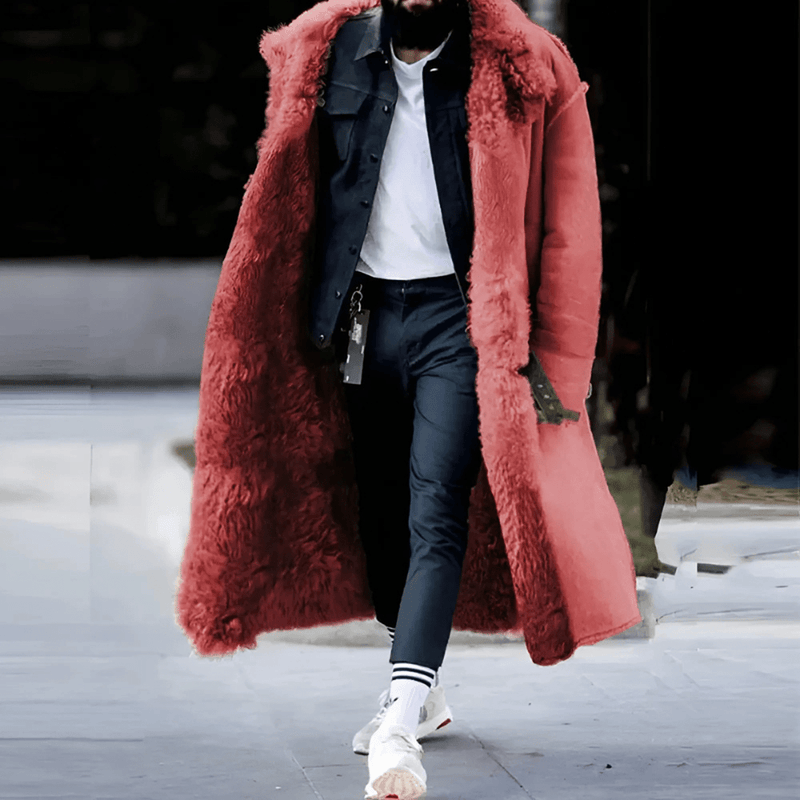 Oversized Shearling-Lined Insulated Trench Coat