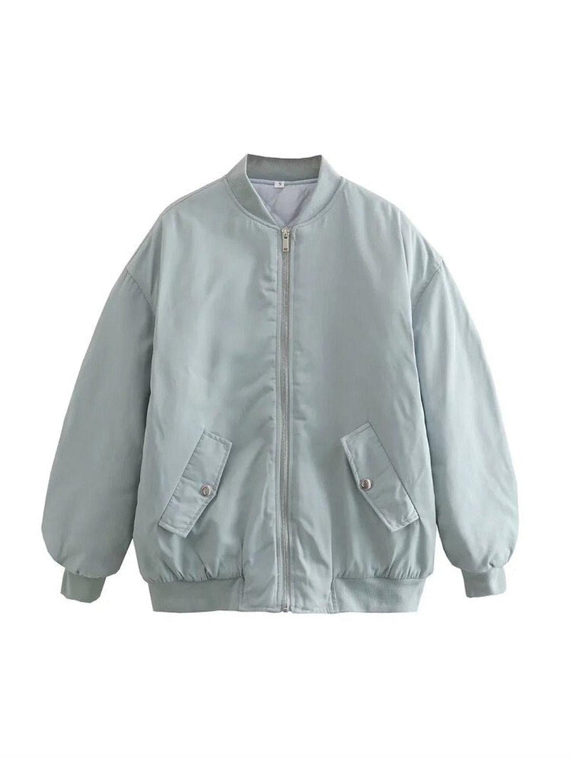 Oversized Tweed Bomber Jacket For Women - Autumn/Winter 2023