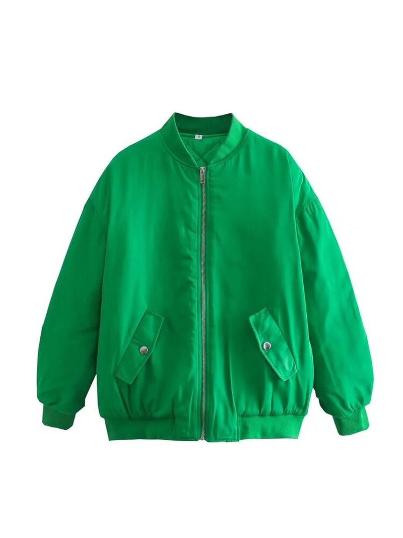 Oversized Tweed Bomber Jacket For Women - Autumn/Winter 2023