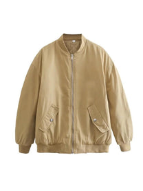Oversized Tweed Bomber Jacket For Women - Autumn/Winter 2023