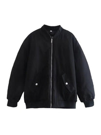 Oversized Tweed Bomber Jacket For Women - Autumn/Winter 2023