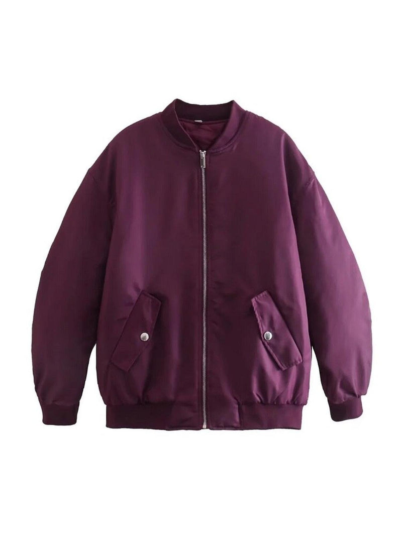 Oversized Tweed Bomber Jacket For Women - Autumn/Winter 2023