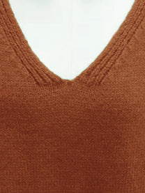 Oversized V-Neck Pullover Sweater Plus Size