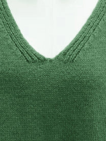 Oversized V-Neck Pullover Sweater Plus Size