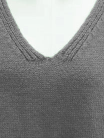 Oversized V-Neck Pullover Sweater Plus Size