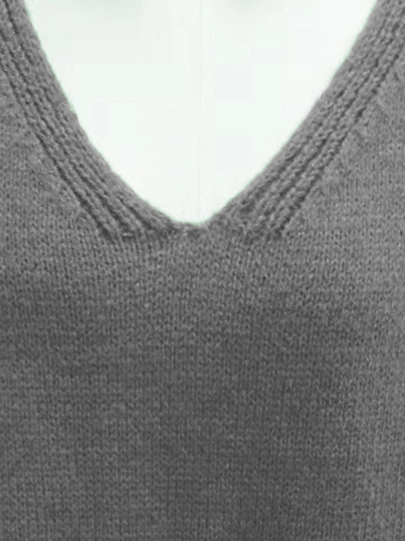 Oversized V-Neck Pullover Sweater Plus Size