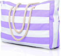 Oversized Waterproof Beach Tote Bag With Zipper Closure And Side Pockets