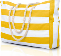 Oversized Waterproof Beach Tote Bag With Zipper Closure And Side Pockets