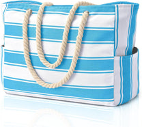 Oversized Waterproof Beach Tote Bag With Zipper Closure And Side Pockets