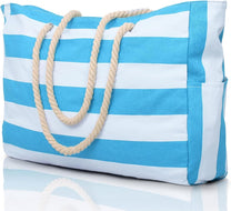 Oversized Waterproof Beach Tote Bag With Zipper Closure And Side Pockets