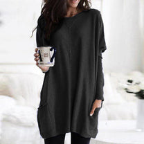 Oversized Women&#39;s Autumn Pullover With Pockets