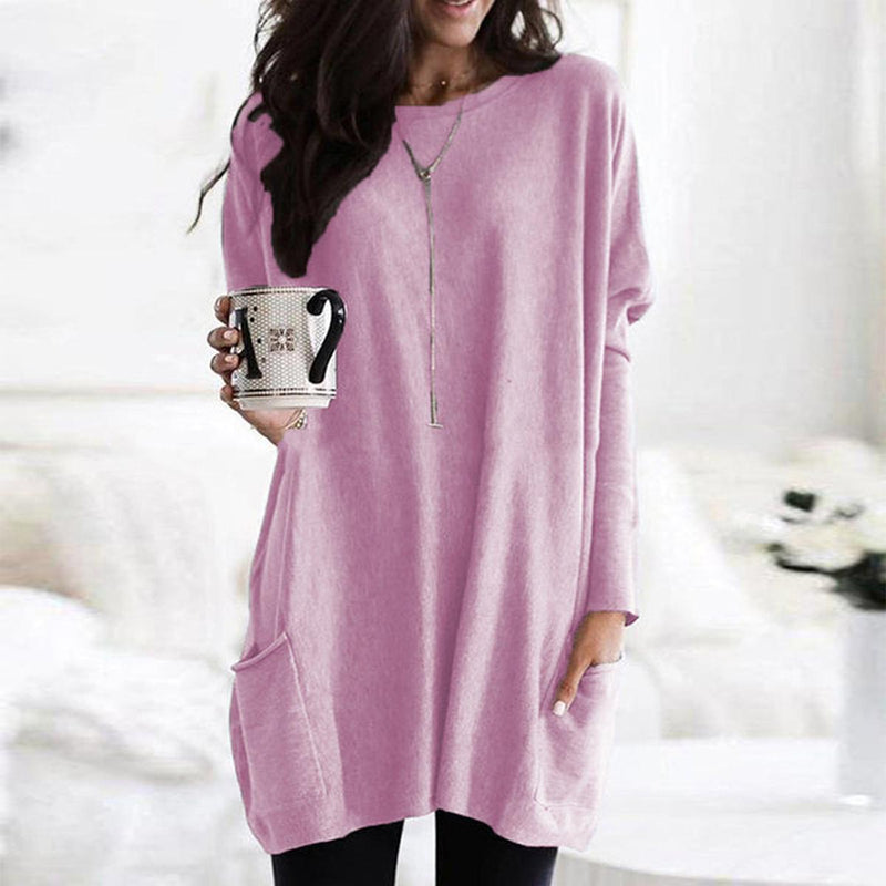 Oversized Women&#39;s Autumn Pullover With Pockets