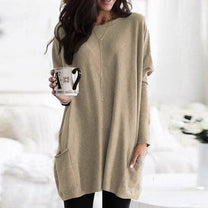 Oversized Women&#39;s Autumn Pullover With Pockets