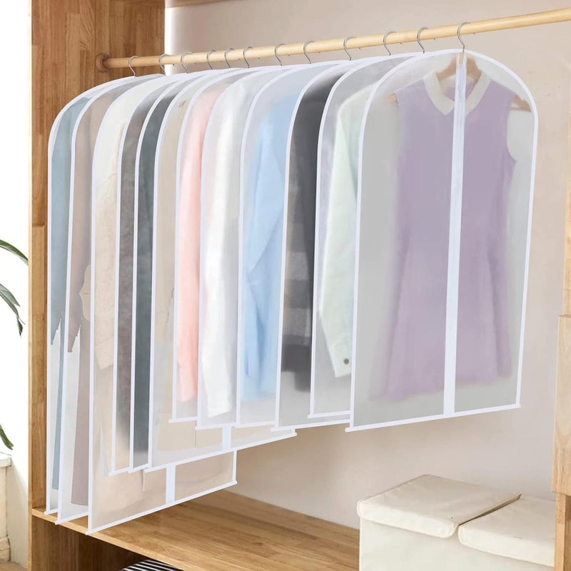 PEVA Garment Cover Set – 12 Breathable Clothing Hangers with Buy 1 Get 1 Free Offer