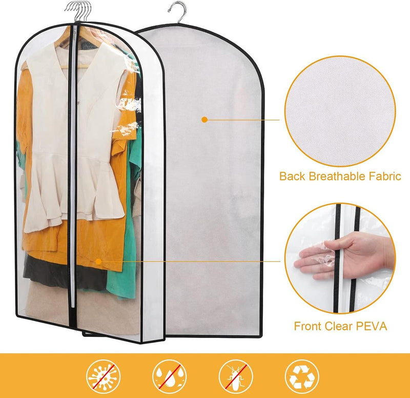 PEVA Garment Cover Set – 12 Breathable Clothing Hangers with Buy 1 Get 1 Free Offer