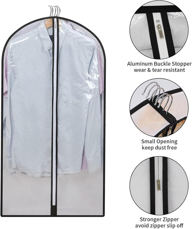 PEVA Garment Cover Set – 12 Breathable Clothing Hangers with Buy 1 Get 1 Free Offer