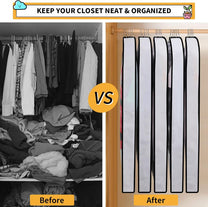PEVA Garment Cover Set – 12 Breathable Clothing Hangers with Buy 1 Get 1 Free Offer