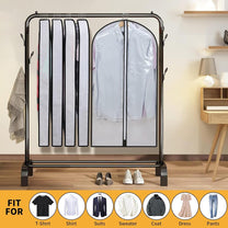 PEVA Garment Cover Set – 12 Breathable Clothing Hangers with Buy 1 Get 1 Free Offer