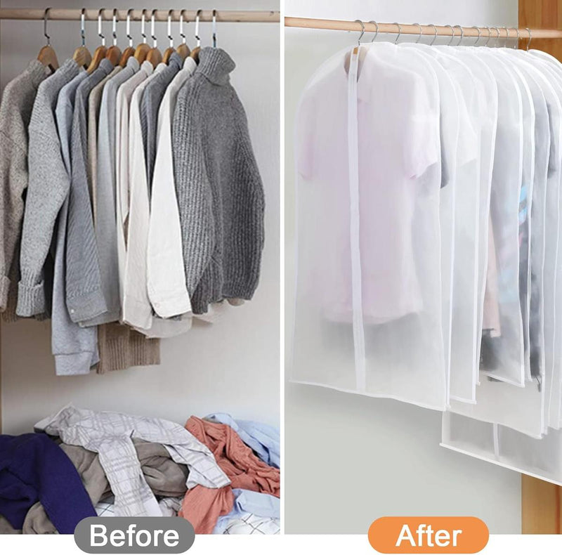 PEVA Garment Cover Set – 12 Breathable Clothing Hangers with Buy 1 Get 1 Free Offer