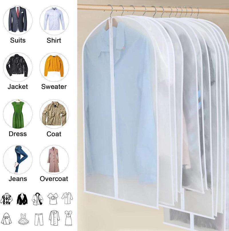 PEVA Garment Cover Set – 12 Breathable Clothing Hangers with Buy 1 Get 1 Free Offer