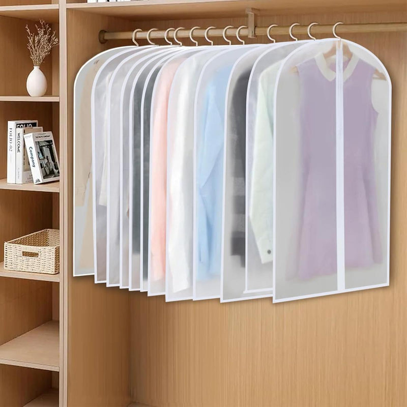 PEVA Garment Cover Set – 12 Breathable Clothing Hangers with Buy 1 Get 1 Free Offer