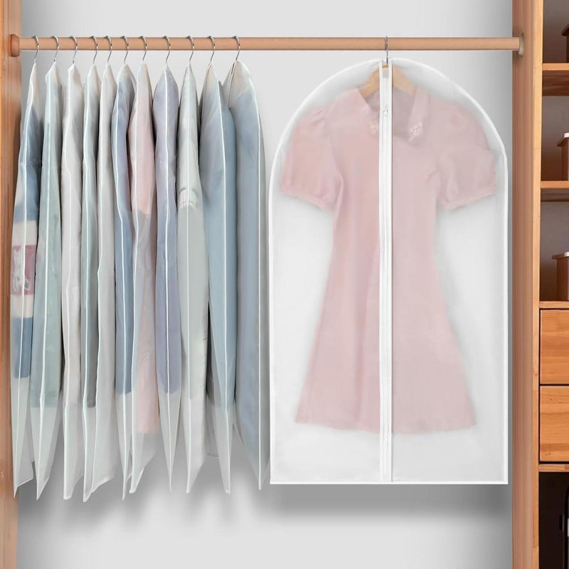 PEVA Garment Cover Set – 12 Breathable Clothing Hangers with Buy 1 Get 1 Free Offer