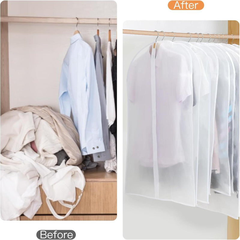 PEVA Garment Cover Set – 12 Breathable Clothing Hangers with Buy 1 Get 1 Free Offer