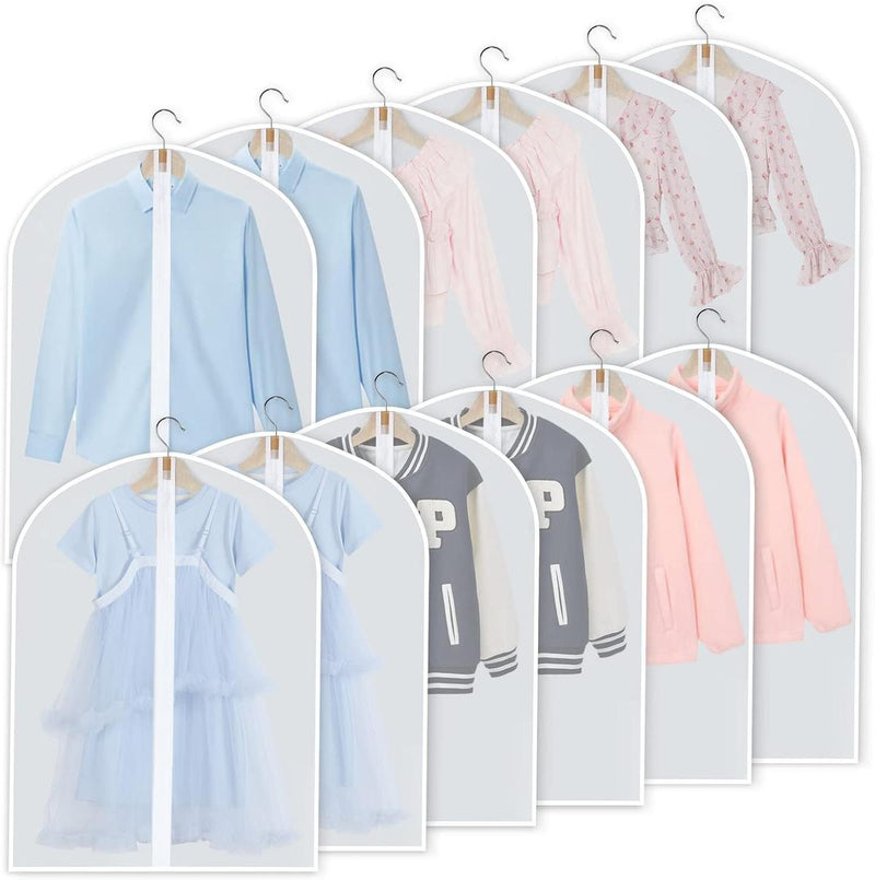 PEVA Garment Cover Set – 12 Breathable Clothing Hangers with Buy 1 Get 1 Free Offer
