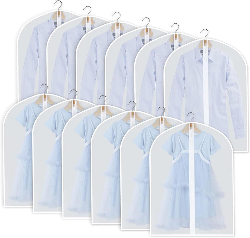 PEVA Garment Cover Set – 12 Breathable Clothing Hangers with Buy 1 Get 1 Free Offer