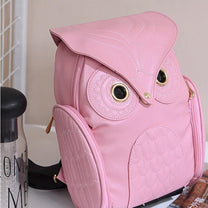 PU Leather Owl Print Backpack For Women - Multi-Pocket Design