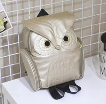 PU Leather Owl Print Backpack For Women - Multi-Pocket Design