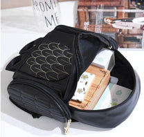PU Leather Owl Print Backpack For Women - Multi-Pocket Design