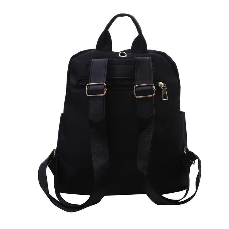 PU Leather Travel Backpack With Adjustable Straps And Zippered Pockets
